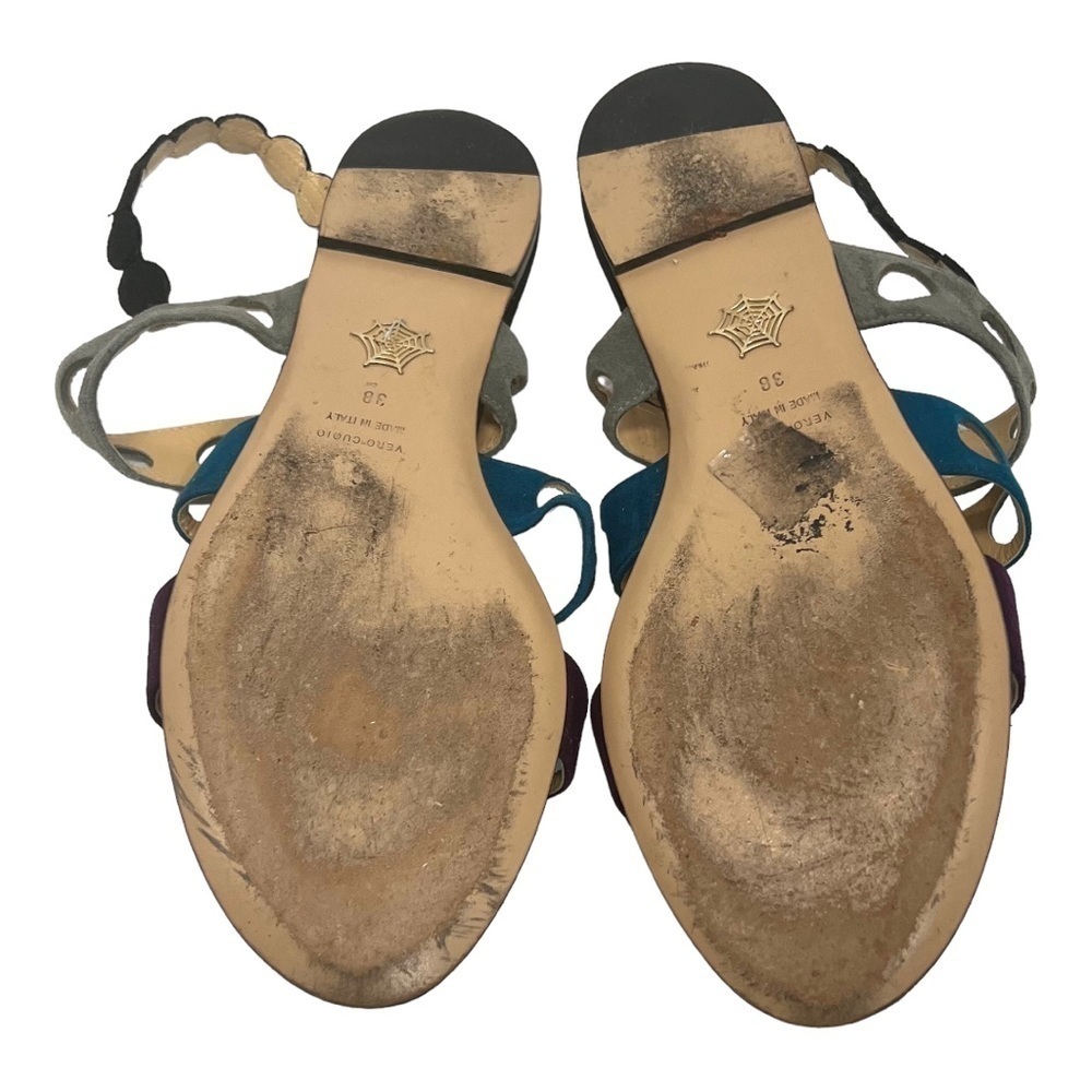 Charlotte Olympia Colorblock Cutouts Suede Sandals Women’s 38 - Picture 10 of 12